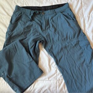 Men's Prana Stretch Zion Pants - 36w x 34L (tall) - blue/grey
